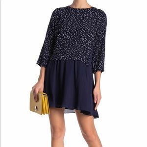 NWT FRNCH Polka Dot Long Sleeve Dress - Size Med